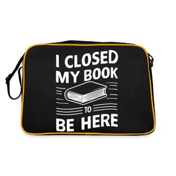 Bücher Buch lesen Bücherei Bibliothek Bücherwurm - Retro Tasche - Schwarz/Gold - Hinten
