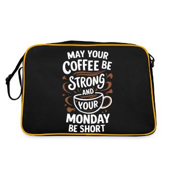 Kaffee Kaffees Trinker - Retro Tasche - Schwarz/Gold - Hinten