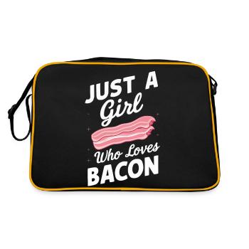 Bacon Frühstück Speck - Retro Tasche - Schwarz/Gold - Hinten