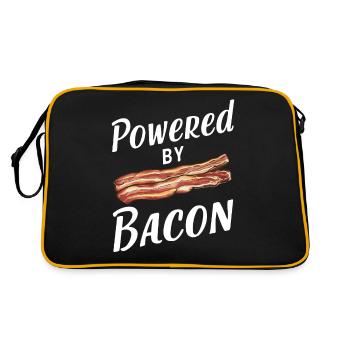 Bacon Frühstück Speck - Retro Tasche - Schwarz/Gold - Hinten