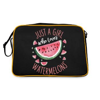 Pastèque, melon, fruit - Sac Retro - noir/or - Dos