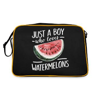 Pastèque, melon, fruit - Sac Retro - noir/or - Dos