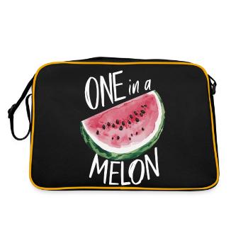 Pastèque, melon, fruit - Sac Retro - noir/or - Dos