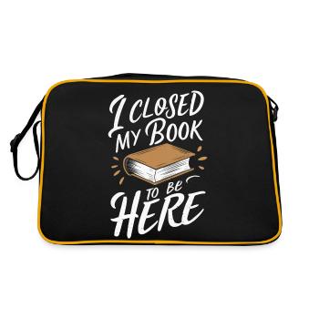 Bücher Buch lesen Bücherei Bibliothek Bücherwurm - Retro Tasche - Schwarz/Gold - Hinten