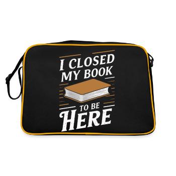 Bücher Buch lesen Bücherei Bibliothek Bücherwurm - Retro Tasche - Schwarz/Gold - Hinten