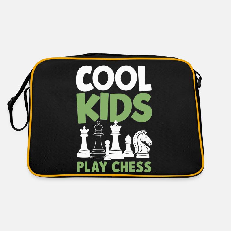 Schach Schachspieler - Retro Tasche - Schwarz/Gold