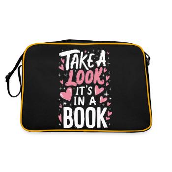 Bücher Buch lesen Bücherei Bibliothek Bücherwurm - Retro Tasche - Schwarz/Gold - Hinten
