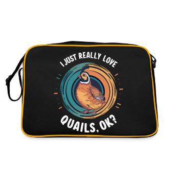 Quail Bird Quails - Retro Bag - black/gold - Back