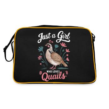 Quail Bird Quails - Retro Bag - black/gold - Back