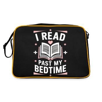Bücher Buch lesen Bücherei Bibliothek Bücherwurm - Retro Tasche - Schwarz/Gold - Hinten