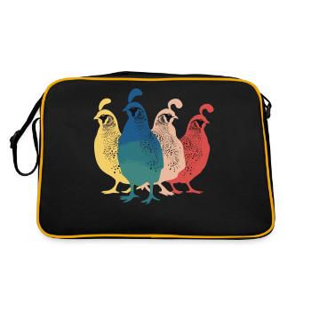Quail Bird Quails - Retro Bag - black/gold - Back