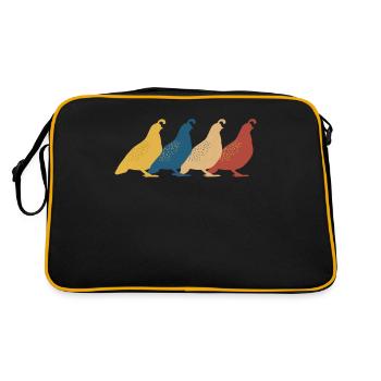 Quail Bird Quails - Retro Bag - black/gold - Back