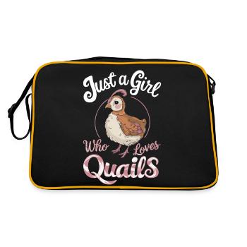 Quail Bird Quails - Retro Bag - black/gold - Back