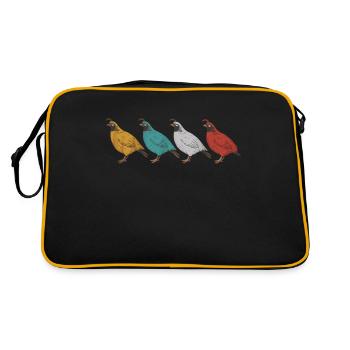 Quail Bird Quails - Retro Bag - black/gold - Back