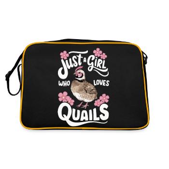 Quail Bird Quails - Retro Bag - black/gold - Back