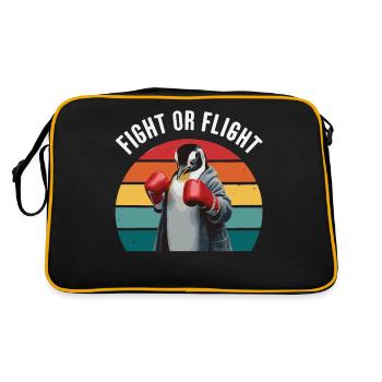 Pinguin Pinguine Tier - Retro Tasche - Schwarz/Gold - Hinten