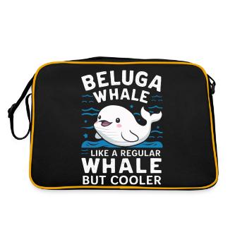Beluga Whale Ocean Belugas Whales - Retro Bag - black/gold - Back