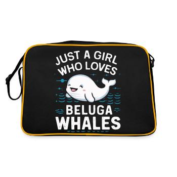 Beluga Whale Ocean Belugas Whales - Retro Bag - black/gold - Back