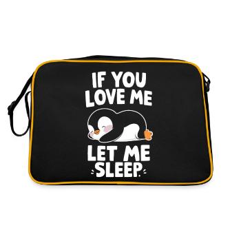 Pinguin Pinguine Tier - Retro Tasche - Schwarz/Gold - Hinten