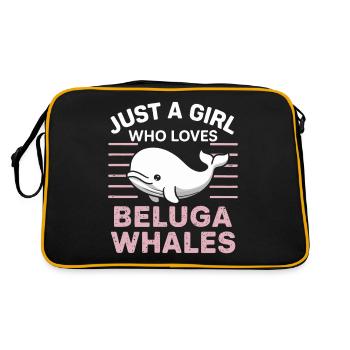 Beluga Whale Ocean Belugas Whales - Retro Bag - black/gold - Back