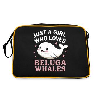 Beluga Whale Ocean Belugas Whales - Retro Bag - black/gold - Back