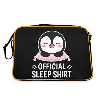 Pinguin Pinguine Tier - Retro Tasche - Schwarz/Gold - Hinten