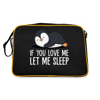 Pinguin Pinguine Tier - Retro Tasche - Schwarz/Gold - Hinten