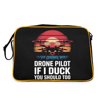 Dronen Pilot Quadrocopter Drone - Retro Tasche - Schwarz/Gold - Hinten