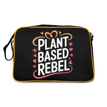 Vegetarian Vegan Veggie Vegetarian - Retro Bag - black/gold - Back