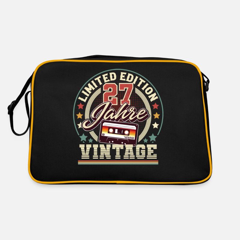 27 Jahre Geburtstag - Retro Tasche - Schwarz/Gold