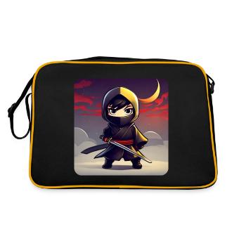 Mignon Anime Ninja - Sac Retro - noir/or - Dos