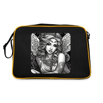 Cute angel with tattoos - Retro Bag - black/gold - Back