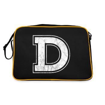 Buchstabe D - Retro Tasche - Schwarz/Gold - Hinten