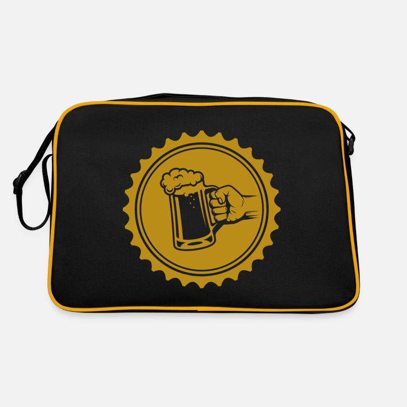 Bier - Beer / Bierkrug - Bierflasche Bierfass Retro Tasche