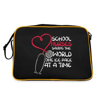 School Nurse Gift - Retro Bag - black/gold - Back