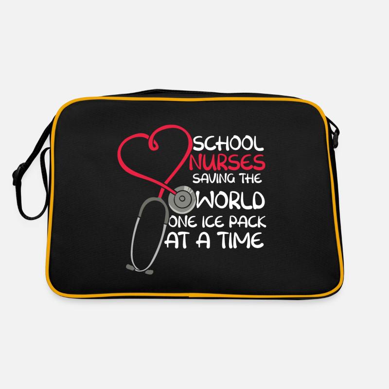 Don d’infirmière scolaire - Sac Retro - noir/or