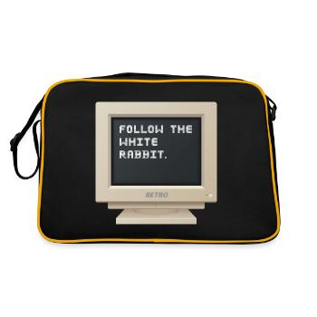 CRT Design - Follow the white rabbit - Retro Bag - black/gold - Back