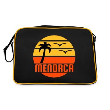 Minorque (soleil, palmier, oiseaux) - Sac Retro - noir/or - Dos