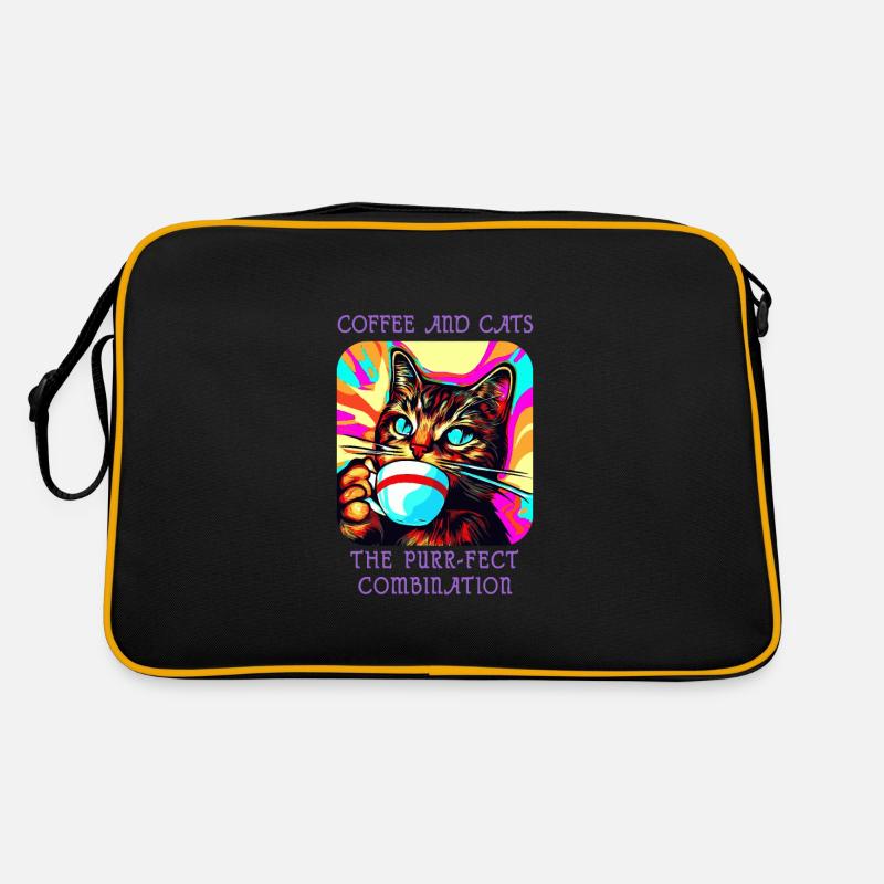 Crazy Catfeine: Coffee and cats in harmony! Retro Bag