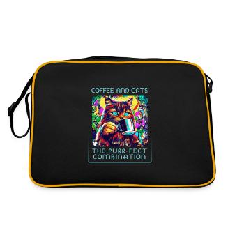 Coffee & cats: a heavenly mix! - Retro Bag - black/gold - Back