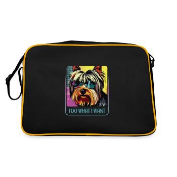 Yorkie têtu - Sac Retro - noir/or - Dos
