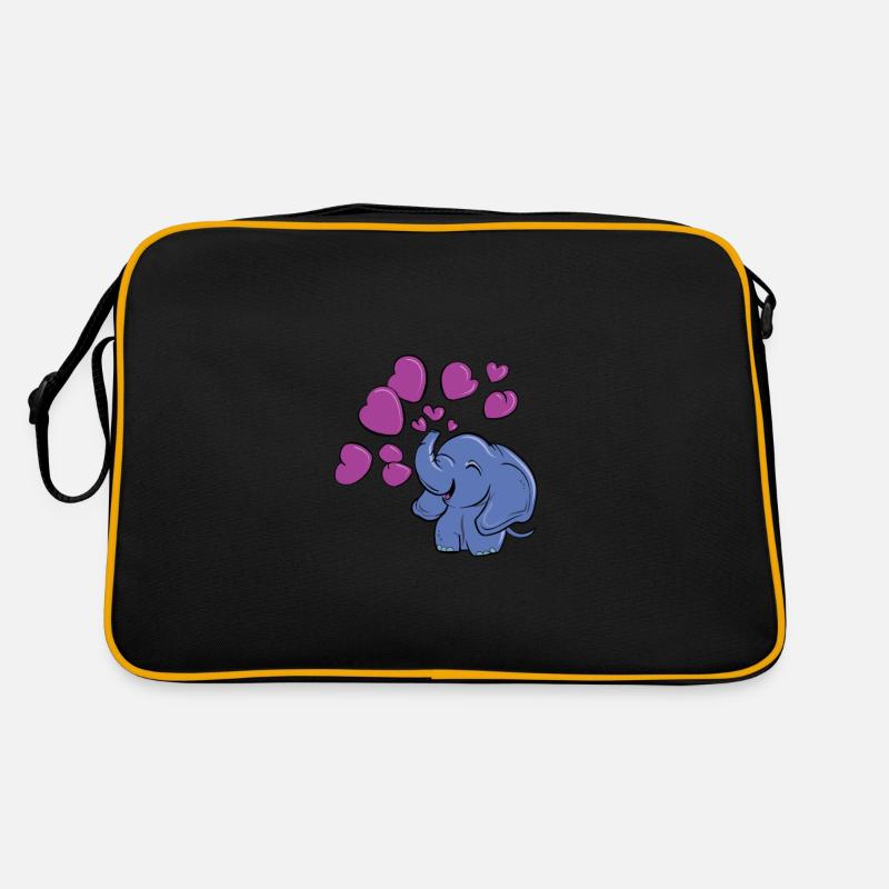 Liebevoller Elefant Retro Tasche