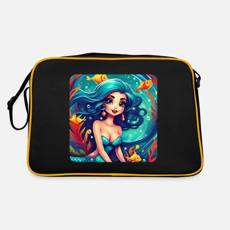 Mignonne sirène avec du poisson Sac Retro