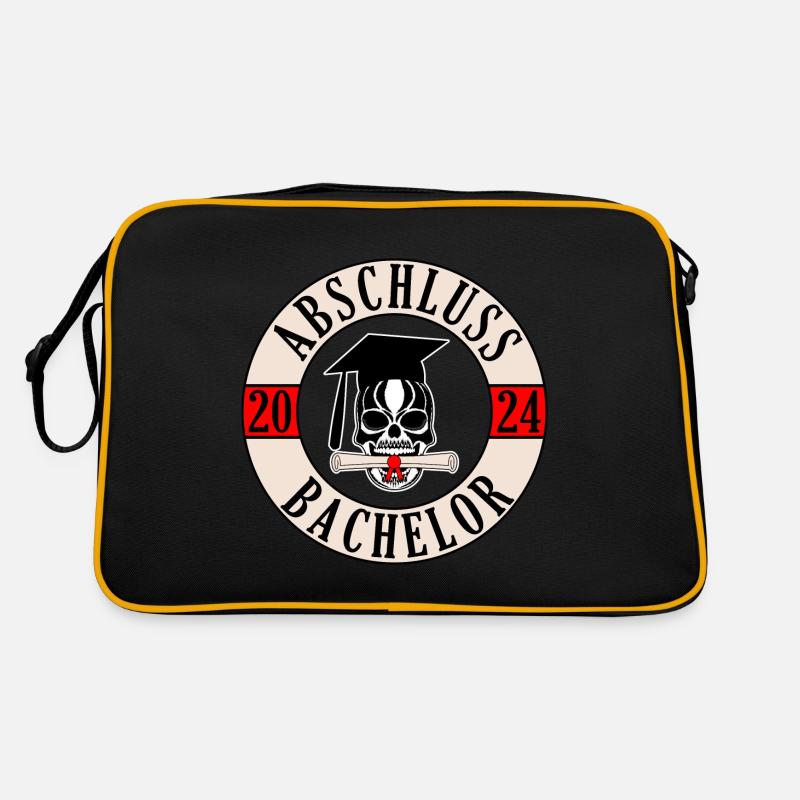 Bachelor Totenkopf 2024 - Retro Tasche - Schwarz/Gold