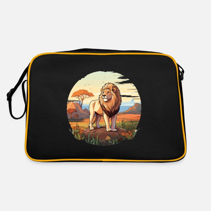 Roi de la savane - Sac Retro - noir/or