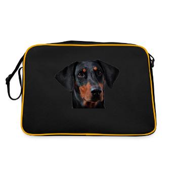 Dobermann - Retro Tasche - Schwarz/Gold - Hinten