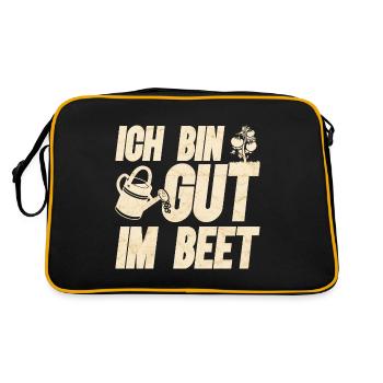 Ich bin Gut im Beet Lustiges Gärtner - Retro Tasche - Schwarz/Gold - Hinten