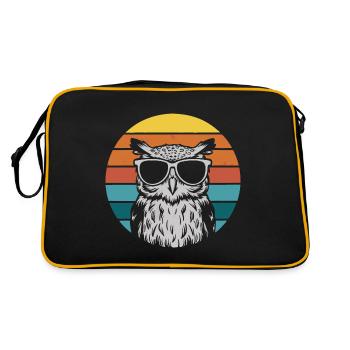 oiseau de nuit hibou hibou oiseau - Sac Retro - noir/or - Dos