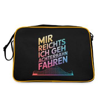 Achterbahn Freizeitpark Roller Coaster - Retro Tasche - Schwarz/Gold - Hinten