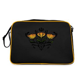 Fleur symétrique jaune - Sac Retro - noir/or - Dos